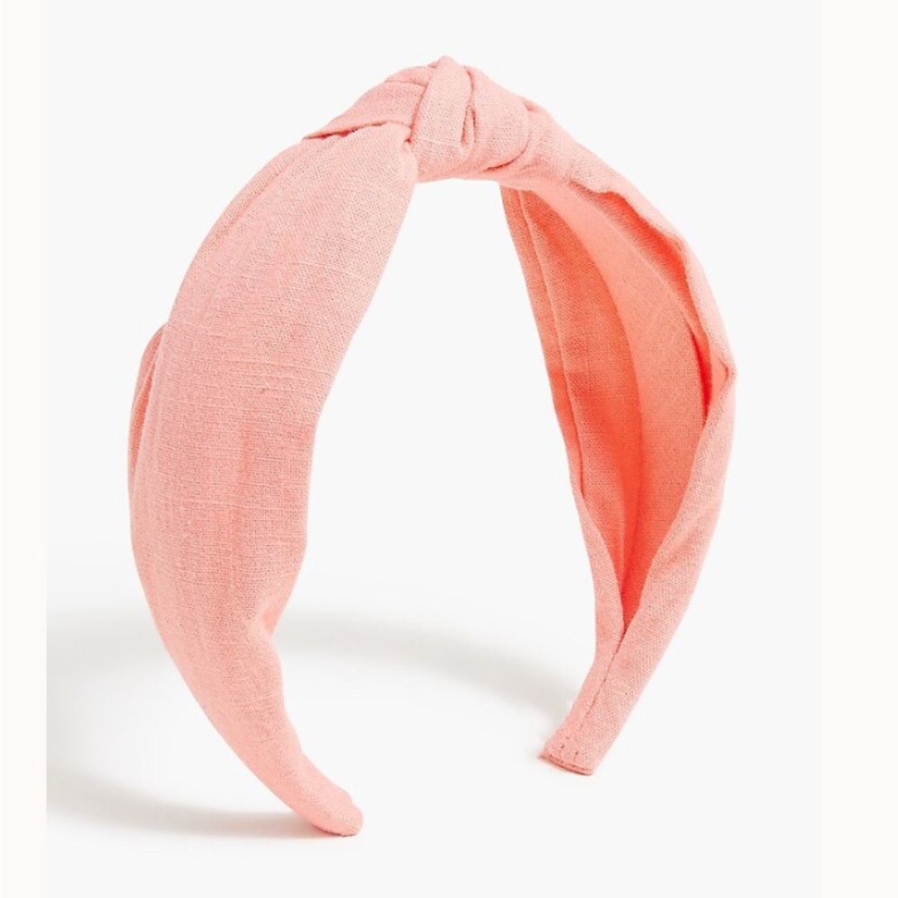 NWT J. CREW FACTORY Linen Blend Knotted Headband (Crushed Coral)